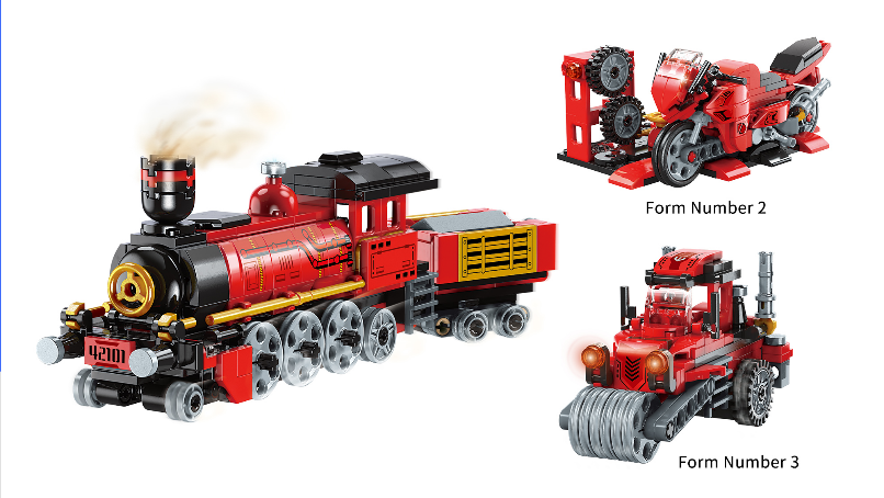 Trans-Combo Power Master 3in1 Lokomotive - Motorrad - Dampfwalze