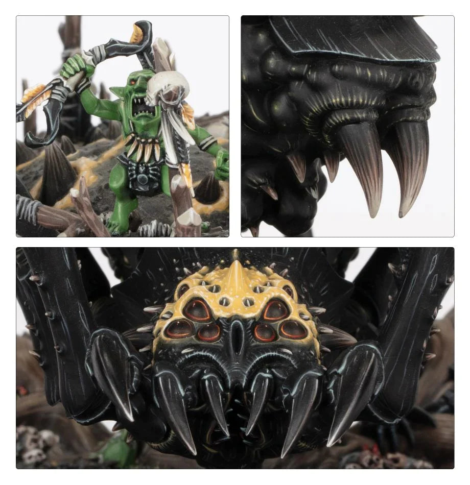 Arachnarok-Spinne mit Spinnenzahn-Kriegerschar