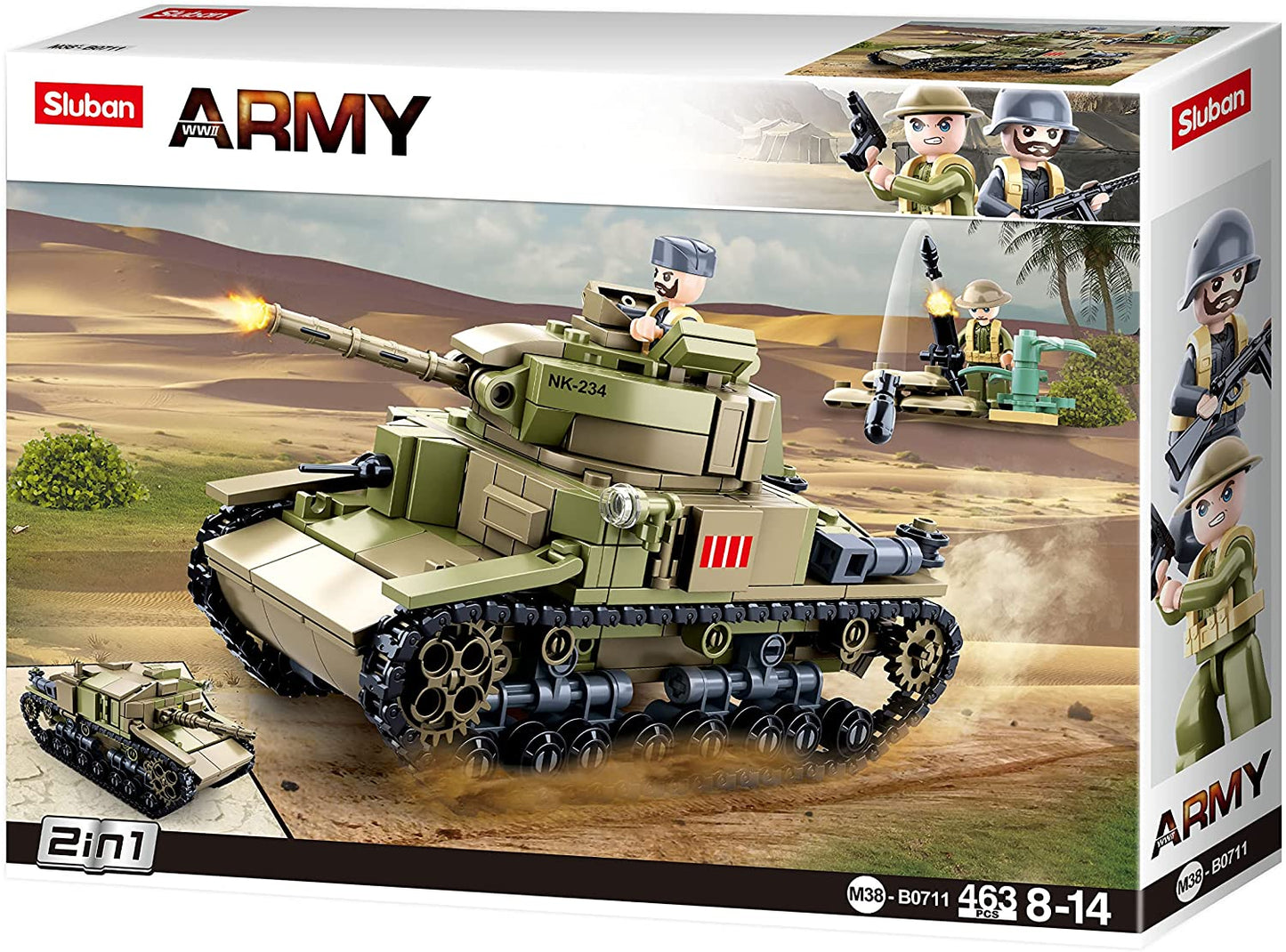 Sluban Medium Italien Tank 2in1 M38-B0711